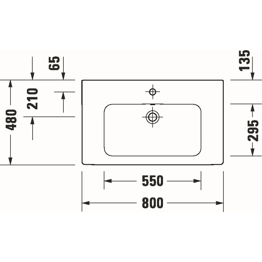 Duravit 23998000002 - Lavabo mural D-CODE 80 x 48 cm en céramique / blanc brillant