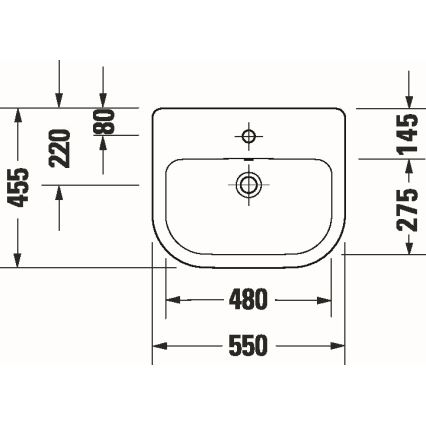 Duravit 24035500002 - Onderbouwwastafel D-CODE 55x45,5 cm keramiek/glanzend wit