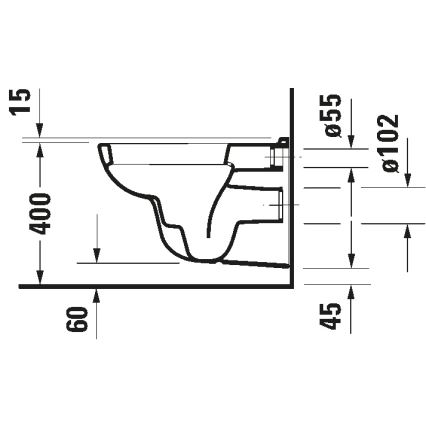 Duravit 25350900002 - Wandcloset D-CODE, keramiek, glanzend wit