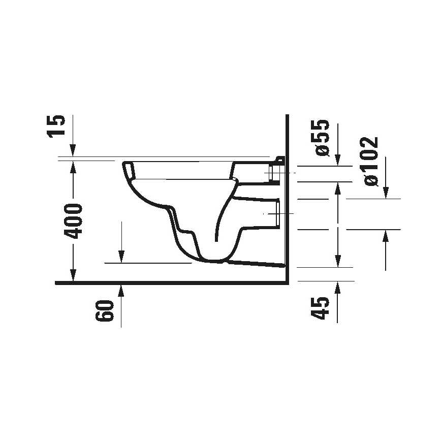 Duravit 25350900002 - Wandcloset D-CODE, keramiek, glanzend wit