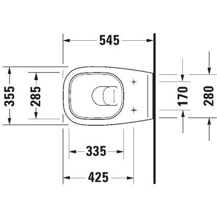 Duravit 25350900002 - WC suspendu D-CODE en céramique, blanc brillant