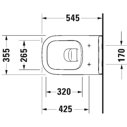 Duravit 25700920002 - Hangend spoelrandloos WC D-CODE keramiek/glanzend wit