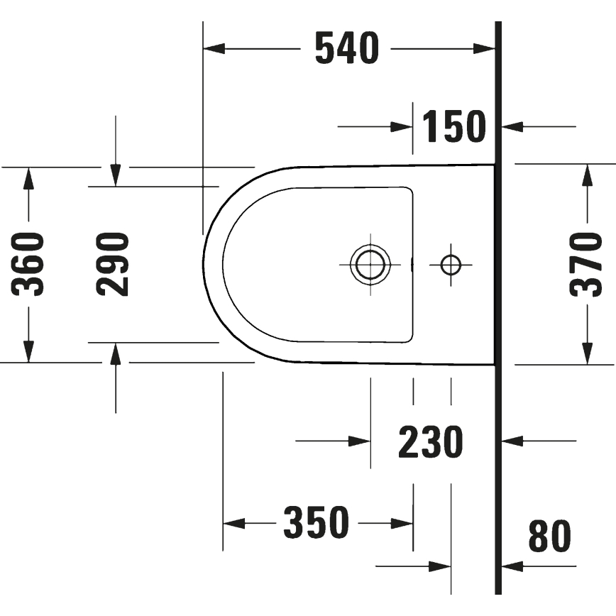 Duravit 27271500002 - Bidet suspendu D-CODE en céramique / blanc brillant