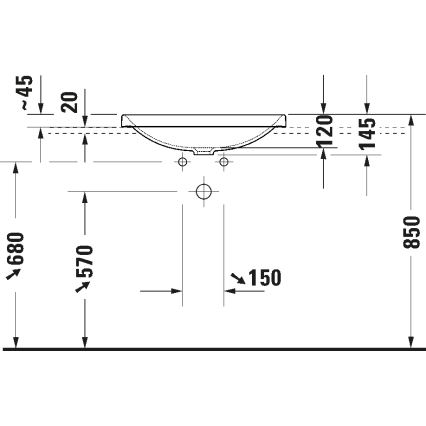 Duravit 358600079 - Inbouwwastafel D-NEO 60x44 cm keramiek/hoogglans wit