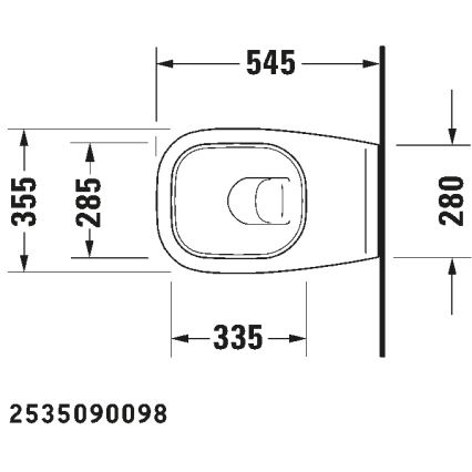 Duravit 45351900A1 - Hangend toilet met toiletbril D-CODE keramiek/hoogglans wit