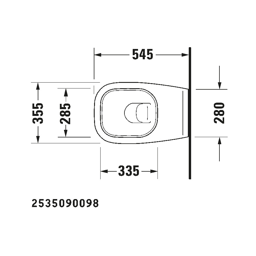 Duravit 45351900A1 - Hangend toilet met toiletbril D-CODE keramiek/hoogglans wit