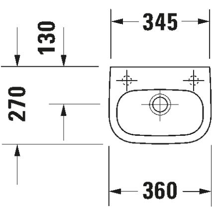 Duravit 7053600082 - Lavabo suspendu D-CODE 36x27 cm céramique/blanc brillant