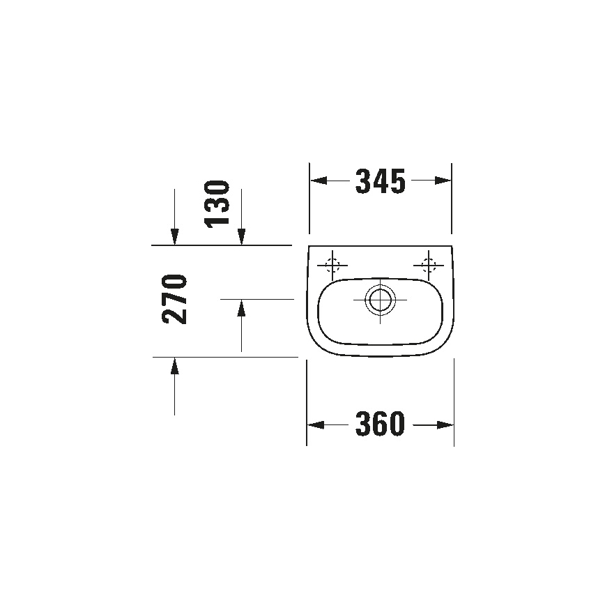 Duravit 7053600082 - Lavabo suspendu D-CODE 36x27 cm céramique/blanc brillant