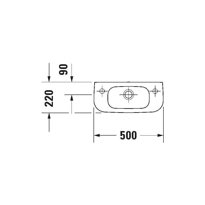 Duravit 7065000092 - Wandgemonteerde wastafel D-CODE 50x22 cm keramiek/glanzend wit