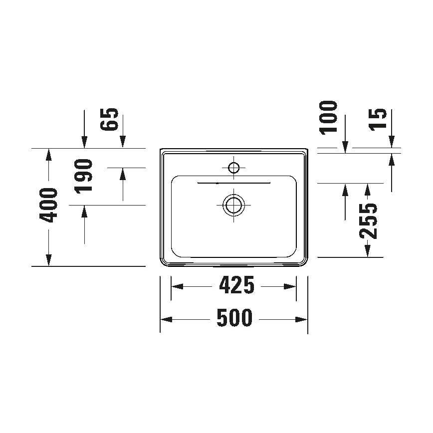 Duravit 742500000 - Lavabo suspendu D-NEO 50x40 cm céramique/blanc brillant
