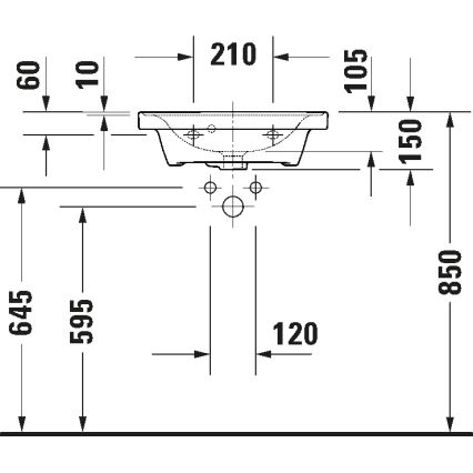 Duravit 742500000 - Lavabo suspendu D-NEO 50x40 cm céramique/blanc brillant