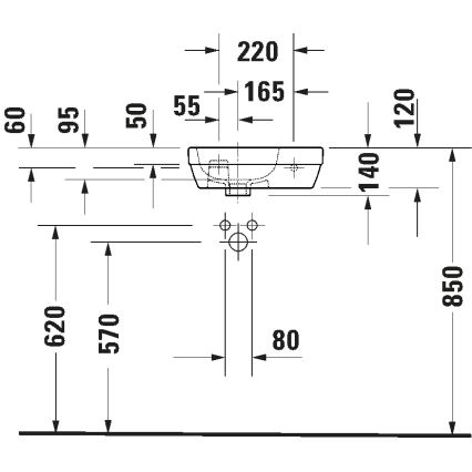 Duravit 7494000412 - Lavabo suspendu D-CODE 40x22 cm céramique/blanc brillant