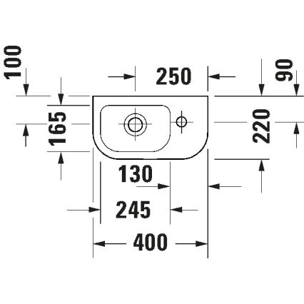 Duravit 7494000412 - Wandgemonteerde wastafel D-CODE 40x22 cm keramiek/glanzend wit