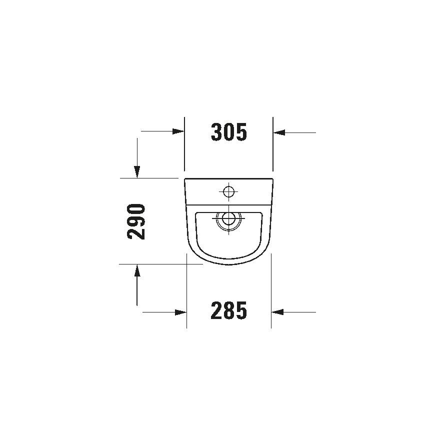 Duravit 828300000 - Urinoir Rimless D-CODE, bovenaansluiting, achteraansluiting, keramiek, glanzend wit