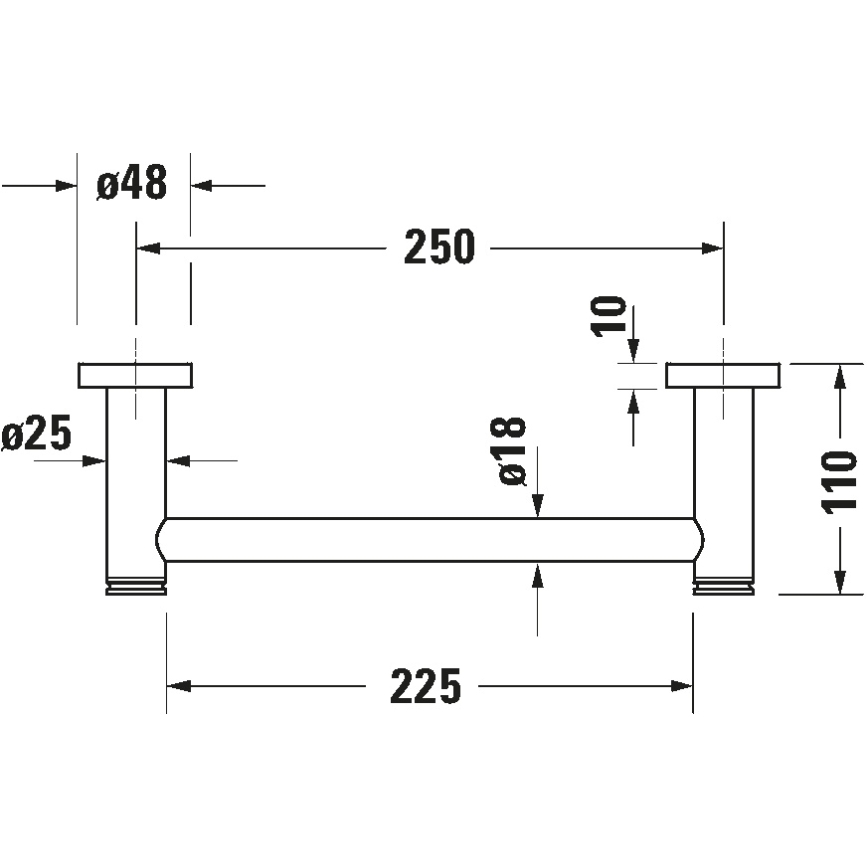 Duravit 99141000 - Badgreep D-CODE 28,4 cm glanzend chroom