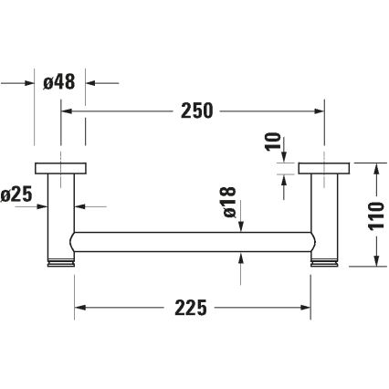 Duravit 99144600 - Poignée de baignoire D-CODE 28,4 cm, noir mat
