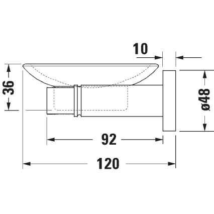 Duravit 99174600 - D-CODE wandzeepbakje, links, mat zwart