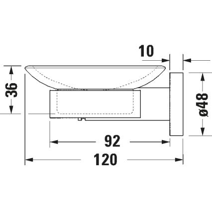 Duravit 99181000 - Wandzeepbakje D-CODE, rechts, glanzend chroom