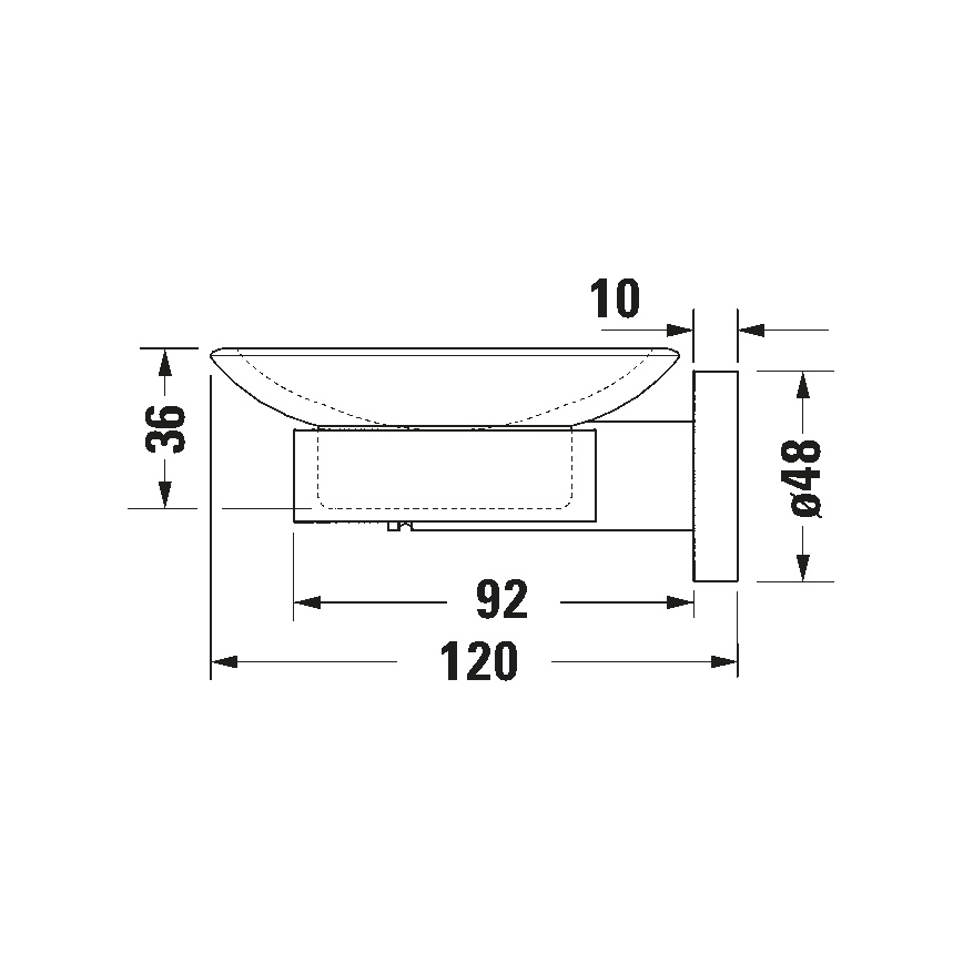Duravit 99184600 - Porte-savon mural D-CODE droit noir mat