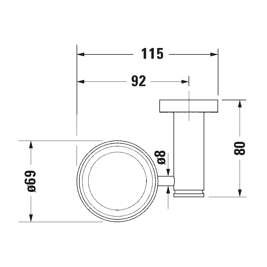 Duravit 99204600 - Support mural pour brosses à dents D-CODE, orientation droite, finition noir mat