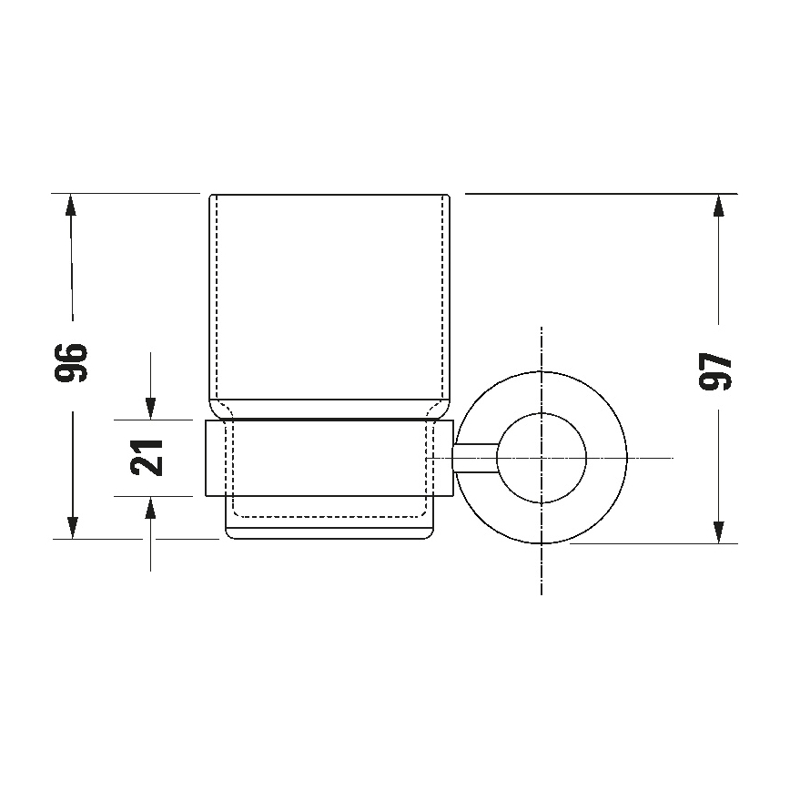 Duravit 99204600 - Wandgemonteerde tandenborstelhouder D-CODE, rechts, mat zwart