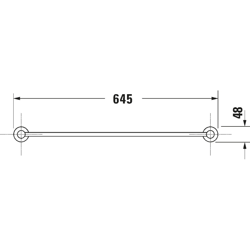 Duravit 99241000 - Wandhanddoekhouder D-CODE 64,5 cm hoogglans chroom