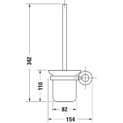 Duravit 99271000 - D-CODE wandgemonteerde wc-borstel, glanzend chroom