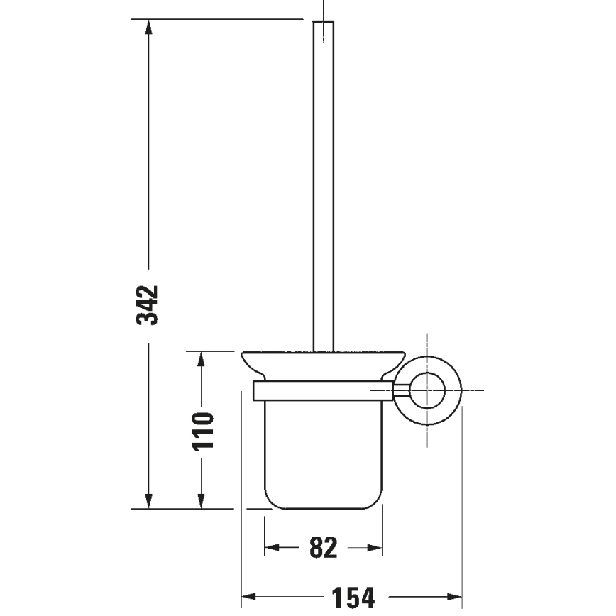 Duravit 99274600 - Brosse WC murale D-CODE, noir mat