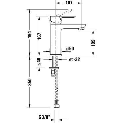 Duravit DC1023002010 - Wastafelmengkraan D-CODE glanzend chroom