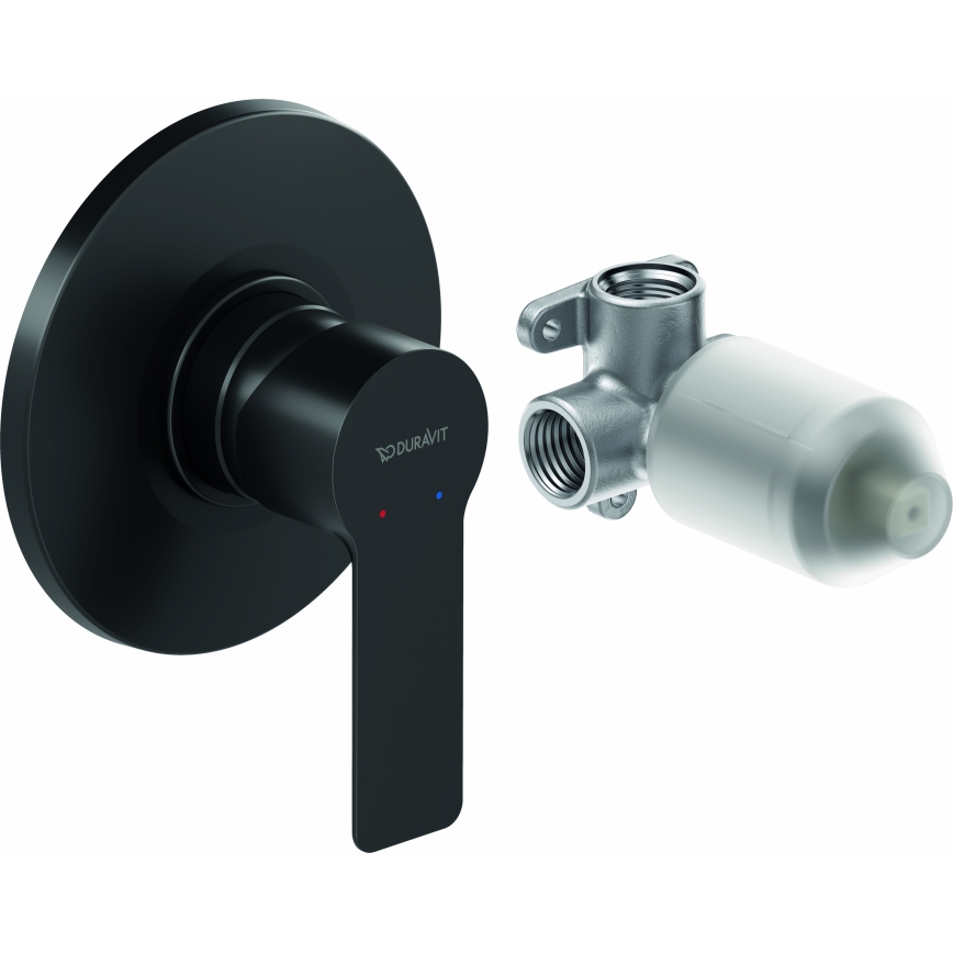 Duravit DC4210007046 - D-CODE douchemengkraan voor inbouw mat zwart