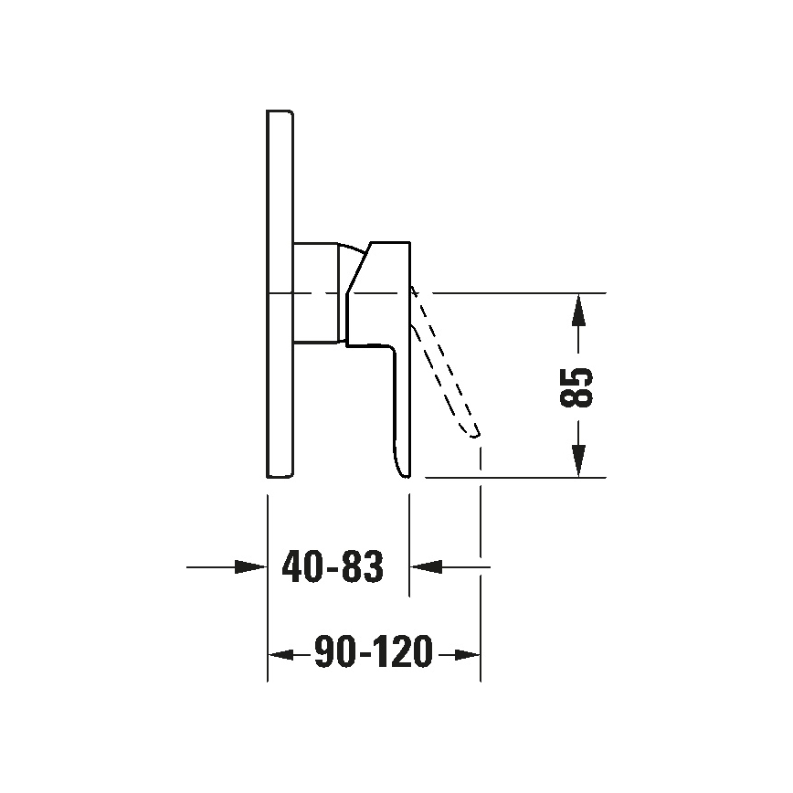 Duravit DC4210010010 - Douchemengkraan voor inbouw D-CODE, glanzend chroom