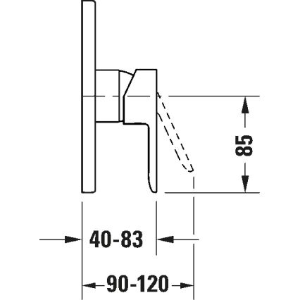 Duravit DC4210010046 - Douchemengkraan voor inbouw D-CODE mat zwart