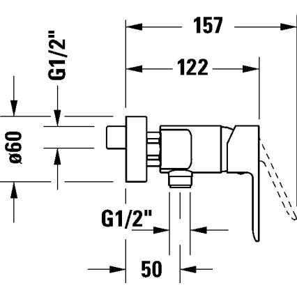 Duravit DC4230001010 - D-CODE wandbidetkraan, glanzend chroom