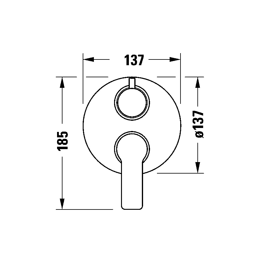 Duravit DC5210008010 - D-CODE inbouw douchemengkraan, glanzend chroom