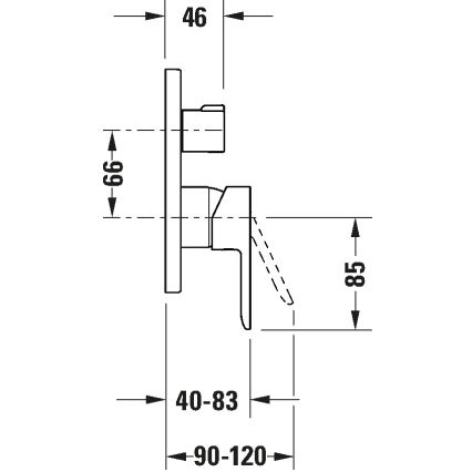 Duravit DC5210012046 - D-CODE badmengkraan voor inbouwmontage, mat zwart