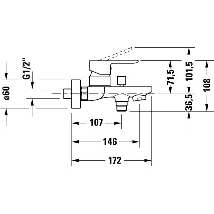 Duravit DC5230001010 - Badkraan D-CODE glanzend chroom