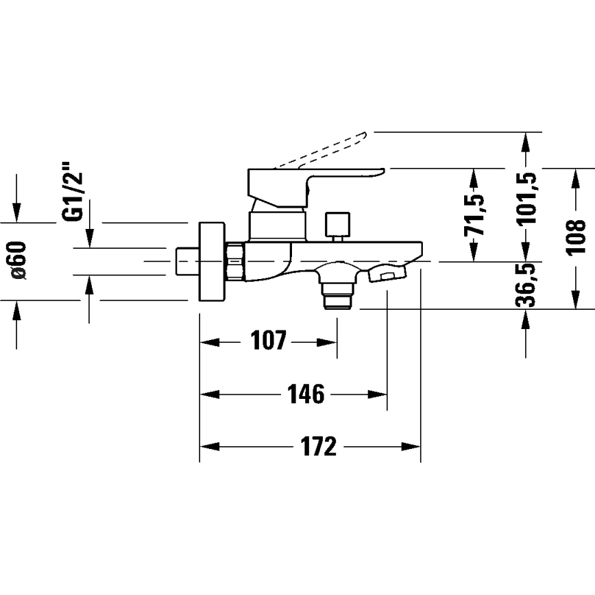 Duravit DC5230001046 - Badmengkraan D-CODE, mat zwart