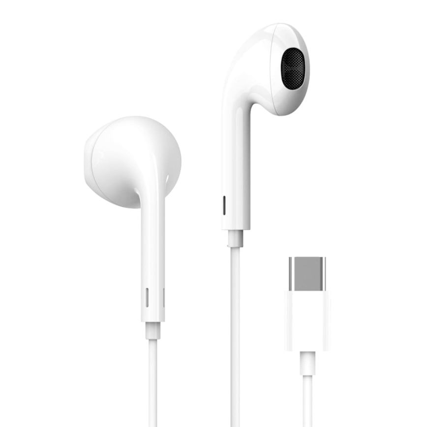 Earphones avec un microphone USB-C blanc