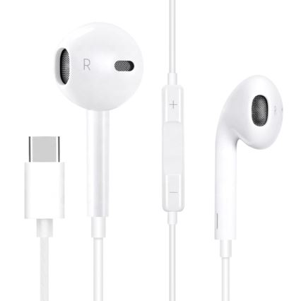 Earphones avec un microphone USB-C blanc