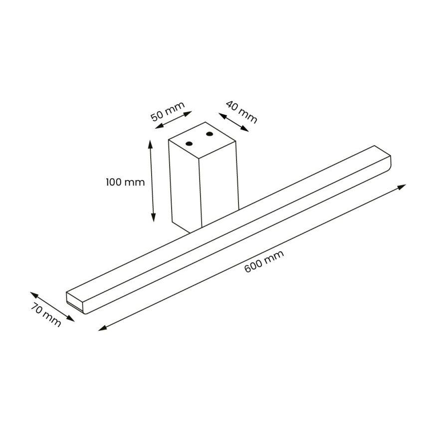 Éclairage de miroir salle de bain ARTEMIS LED/13,8W/230V 4000K 60 cm IP44 doré