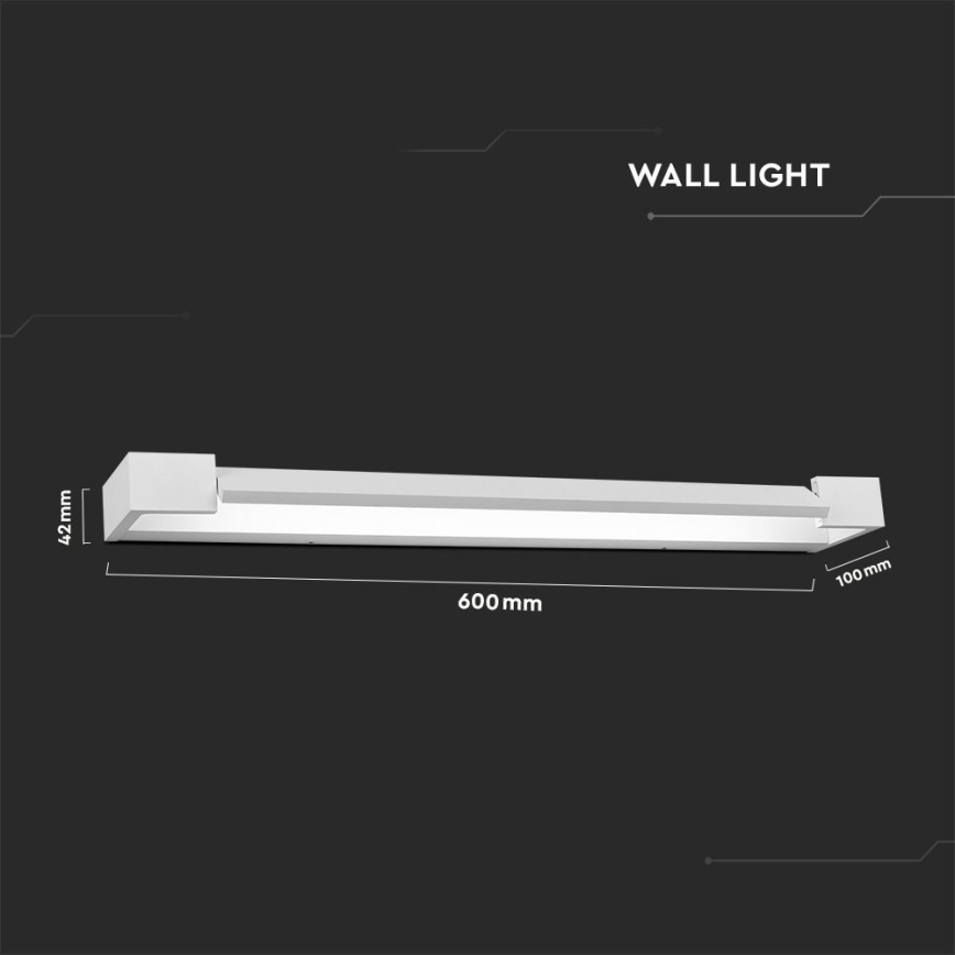 Éclairage de miroir salle de bain LED/18W/230V 4000K IP44 60 cm blanc