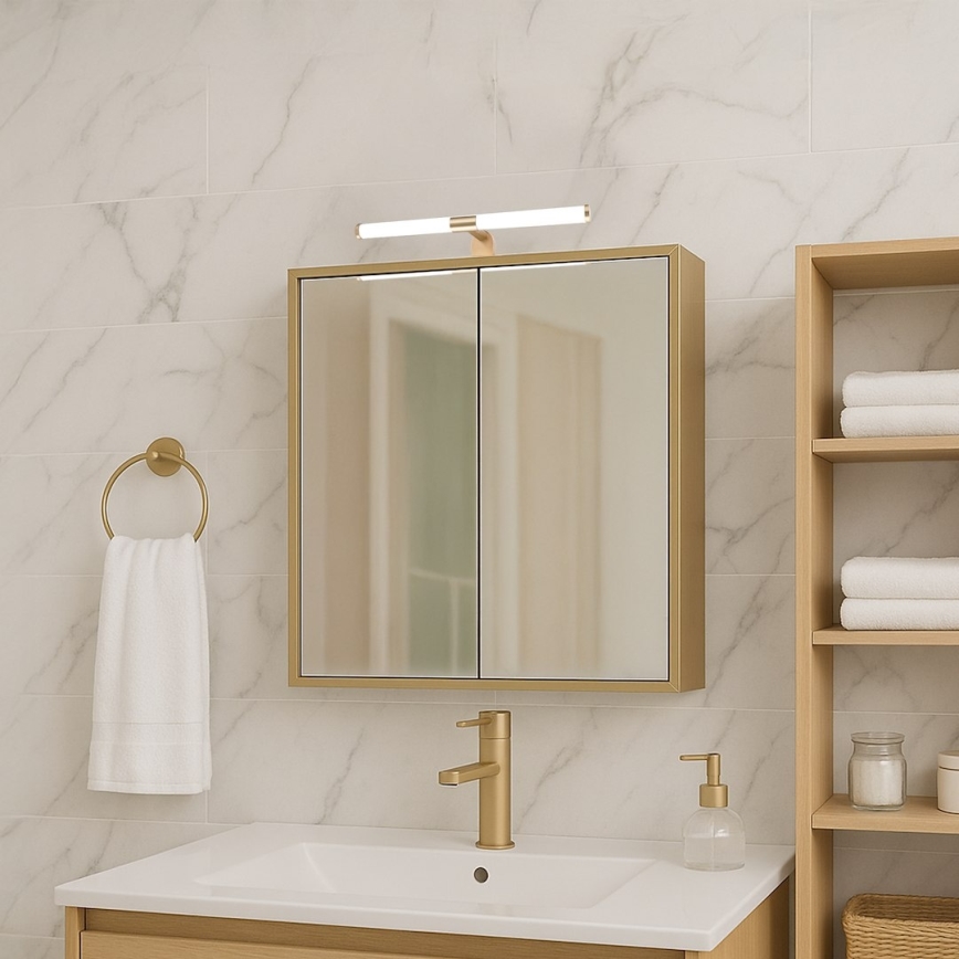 Éclairage LED 2-en-1 pour miroir de salle de bains APA LED/6W/230V 40 cm IP44 doré