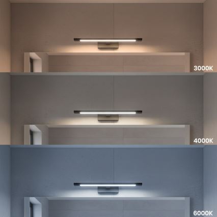 Éclairage LED pour miroir de salle de bains KLIMT LED/8W/230V 3000/4000/6000K 40 cm IP44 noir
