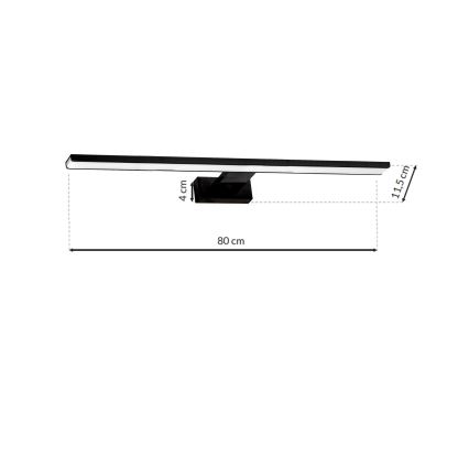 Éclairage LED pour miroir de salle de bains SHINE BLACK LED/15W/230V 80 cm IP44 noir