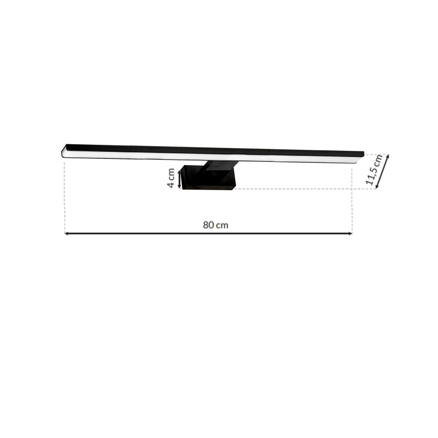 Éclairage LED pour miroir de salle de bains SHINE BLACK LED/15W/230V 80 cm IP44 noir