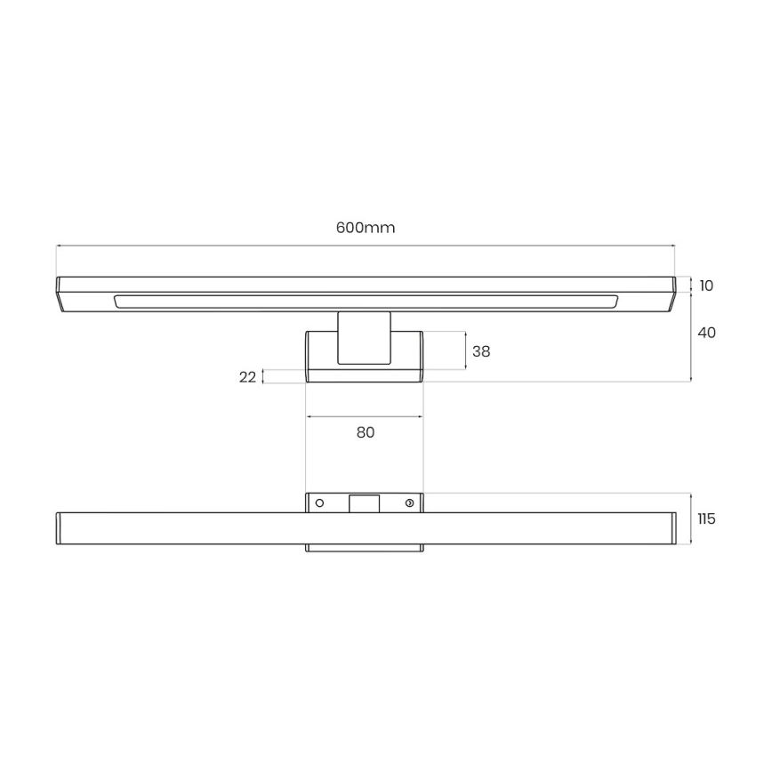 Éclairage LED pour miroir de salle de bains SHINE LED/13,8W/230V 60 cm IP44 laiton