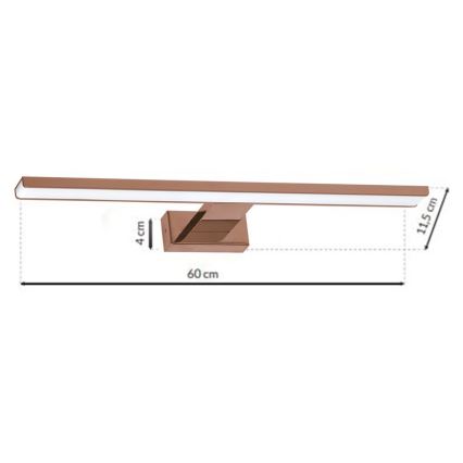 Éclairage LED pour miroir de salle de bains SHINE LED/13,8W/230V 60 cm IP44 or rose