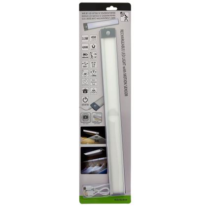 Éclairage LED rechargeable pour meubles avec capteur LED/3,5W/5V USB 800 mAh 4200K 46 cm