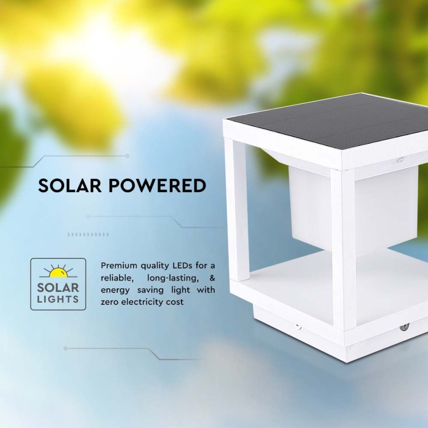 Éclairage solaire avec détecteur LED/2W/5,5V 3000K IP65 2600 mAh blanc