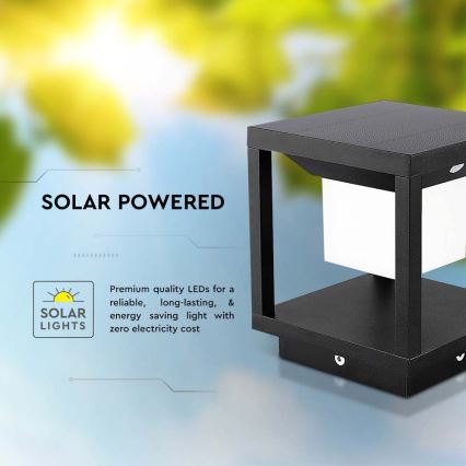 Éclairage solaire avec détecteur LED/2W/5,5V 3000K IP65 2600 mAh noir